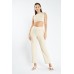 Ribbed Crop Top And Bottoms Set