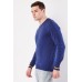 Ribbed Trim V-Neck Cotton Jumper
