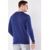 Ribbed Trim V-Neck Cotton Jumper
