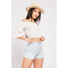 Rolled Hem Denim Shorts