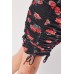 Rose Print Ruched Bodycon Mini Dress