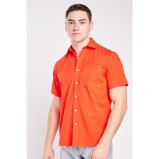 Short Sleeve Textured Cotton Shirt