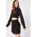 Silky Crop Top And Mini Skirt Set