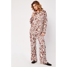 Silky Two Tone Top And Bottoms Set