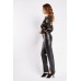 Slit Front Faux Leather Trousers