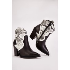 Snake Insert Print Court Boots