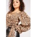 Snake Skin Wrap Cropped Top