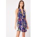 Tropical Floral Wrap Dress