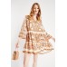 V-Neck Paisley Print Tunic Dress