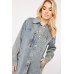 Washed Denim Longline Jacket