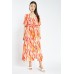 Wavy Striped V Neck Dress