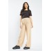 Wide Leg Textured Plain Trousers