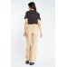 Wide Leg Textured Plain Trousers