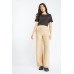 Wide Leg Textured Plain Trousers