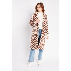 Zebra Print Textured Coat