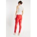 Zip Side Suede Skinny Trousers